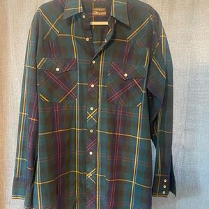 Vintage western pearl snap long sleeve shirt